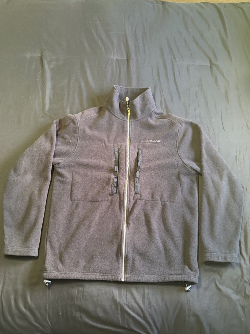 Vintage Timberland Men's Black Full-Zip Fleece Jacket Size S